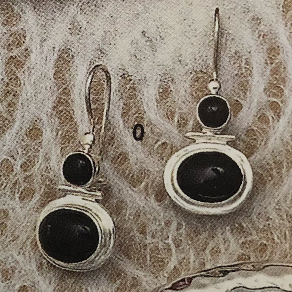 Rare Vintage Silpada Sterling Silver Black Onyx Earrings